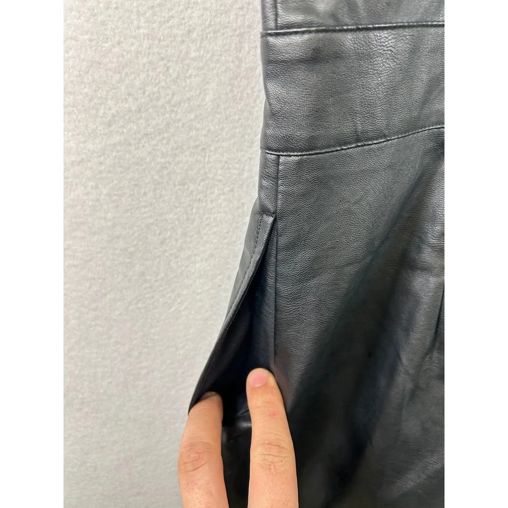 Wild‎ Fable Black Faux Leather Zip Front Pinafore Mini Dress Women's Size S - Picture 4 of 10